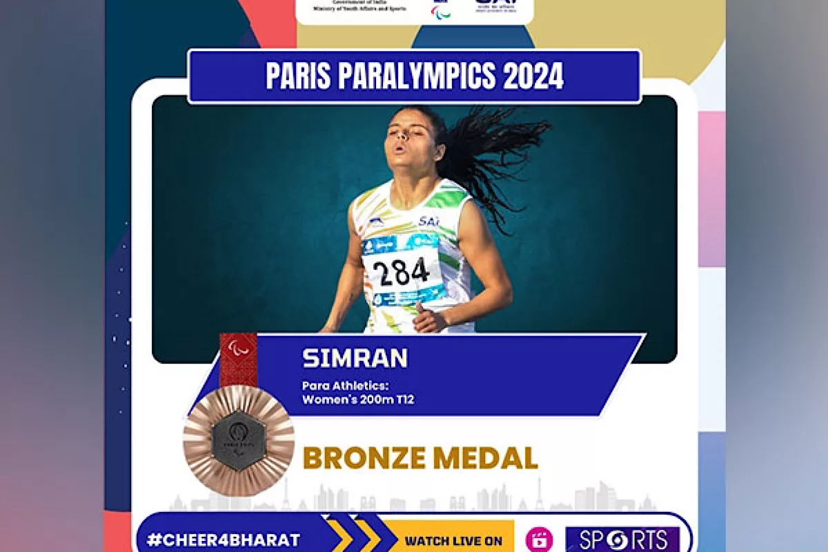 Paris Paralympics: Simran Sharma bags historic bronze in Women’s 200m T12