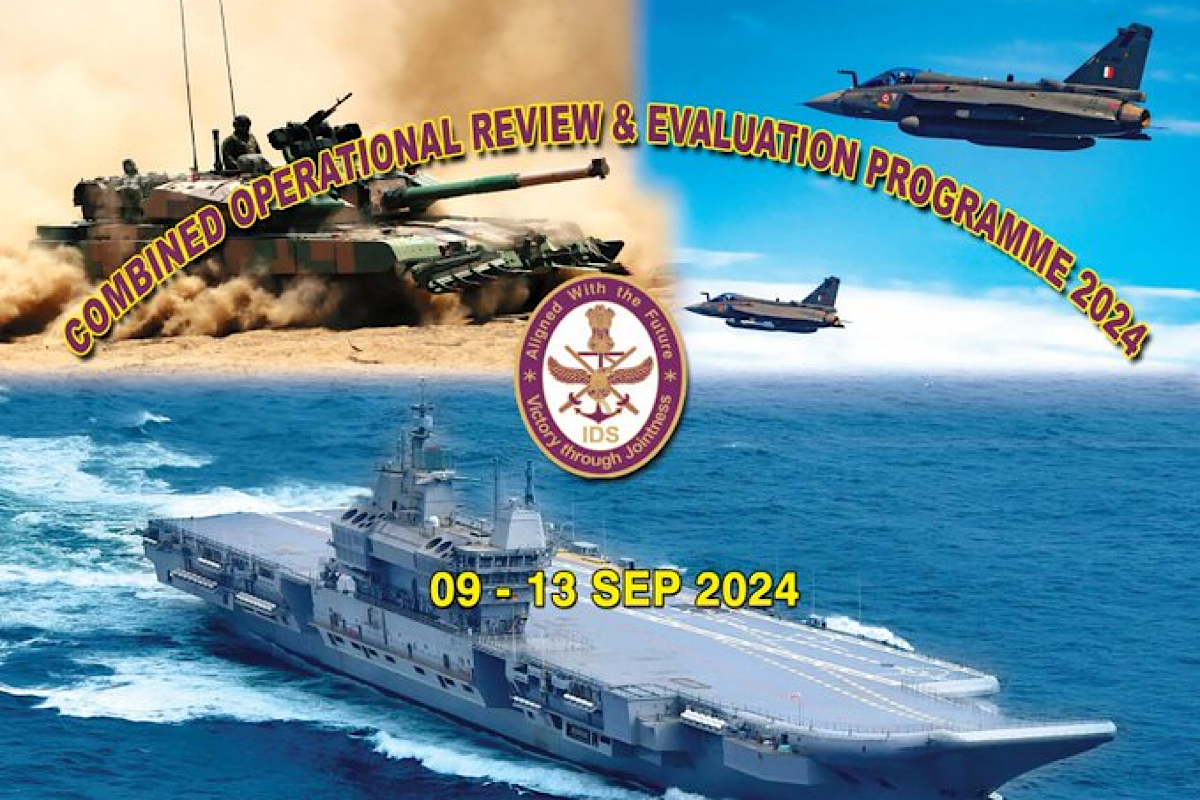 5-day Combined Operational Review and Evaluation Prog for sr officers of Tri-Services in Delhi from Sept 9