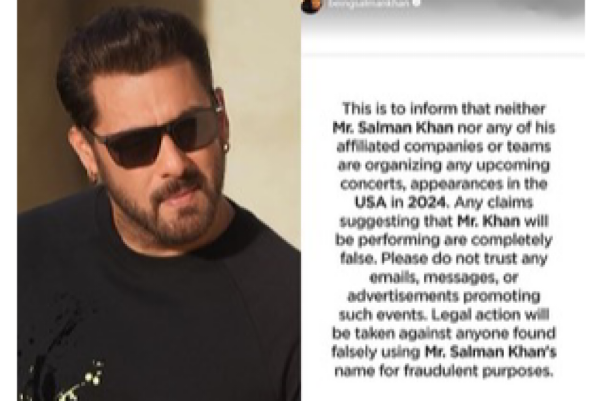 Salman Khan’s team issues advisory on US concert scam