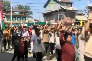 Protest march held in J&K’s Budgam against Hezbollah chief’s killing by IDF