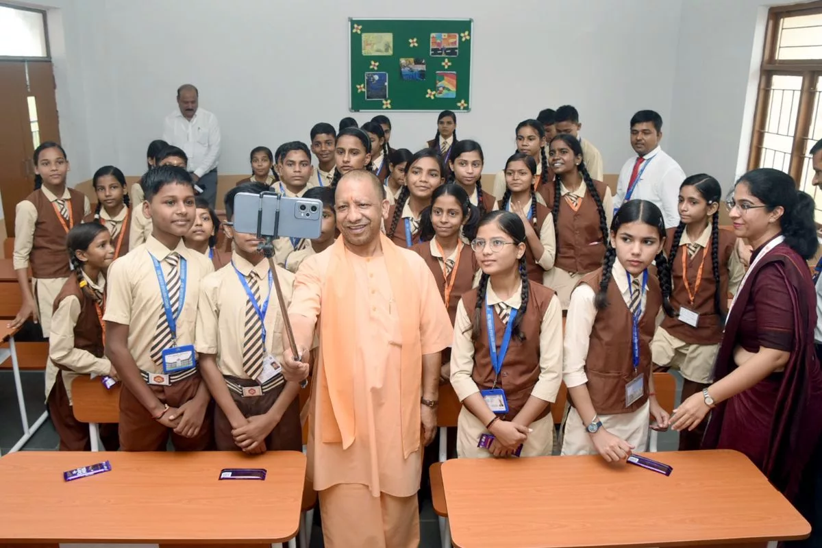 CM Yogi takes dons teacher’s role, shares success ‘mantra’ with students of Atal Residential School