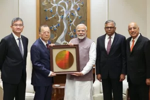 Team of Tata Sons and PSMC brief PM Modi on semiconductor manufacturing projects