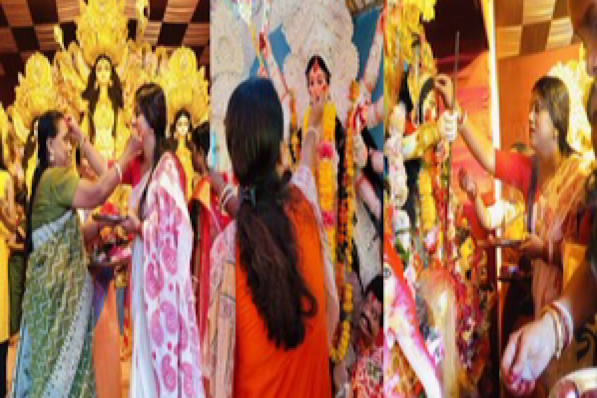 Women in Bengal bid farewell to Goddess Durga with vermillion, sweetmeat offerings