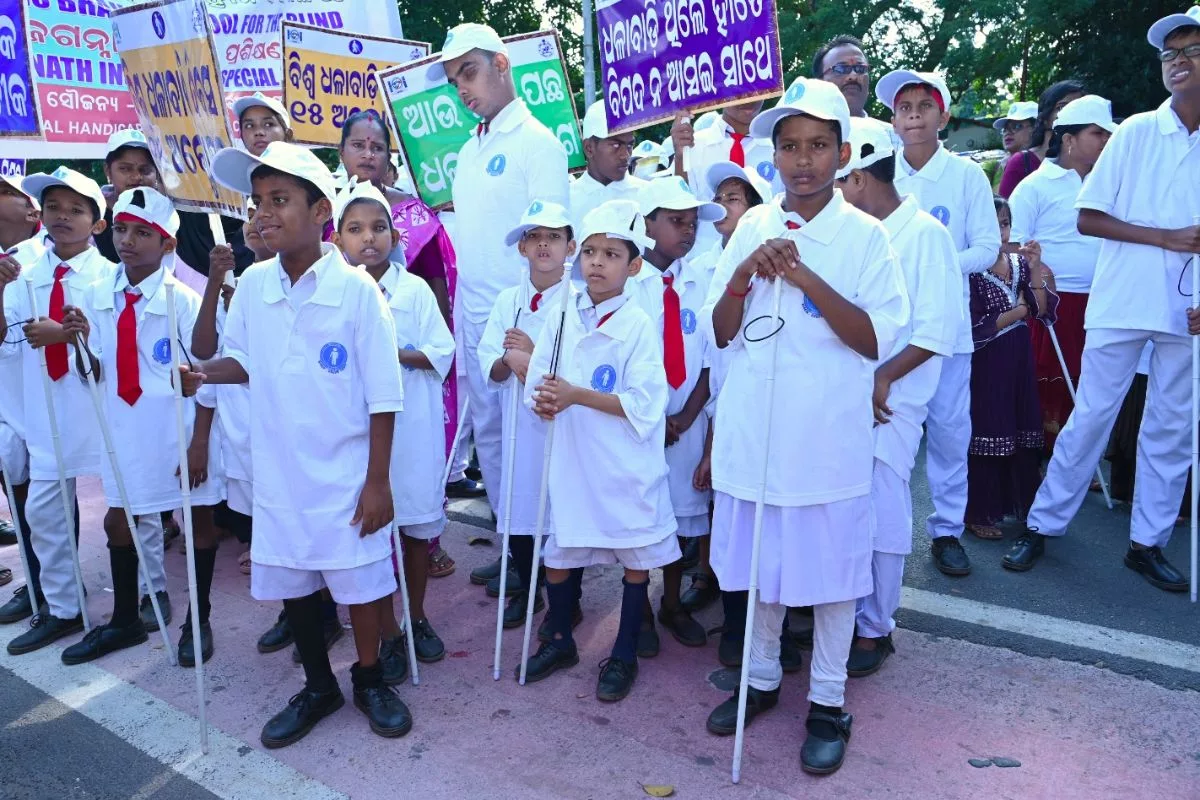 White cane symbolizes freedom for the blind