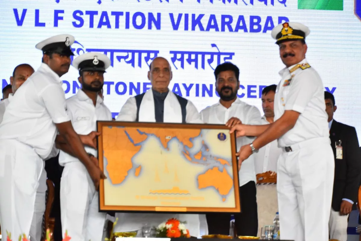 Rajnath lays stone for VLF station assuring it won’t have impact on ecology