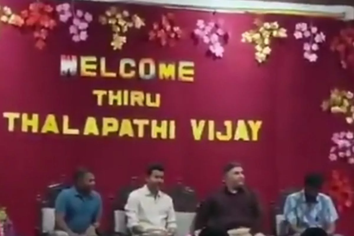 Actor-turned neta Vijay interacts with Army personnel and their families