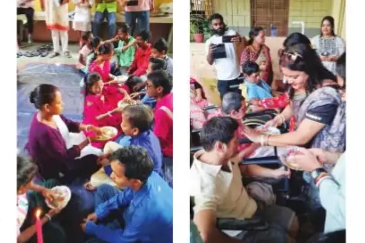 Thalassemia-affected children celebrate Bhai Phonta with Serampore Cheshire Home inmates