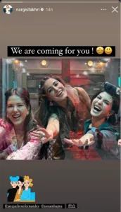 Nargis Fakhri's Instagram story