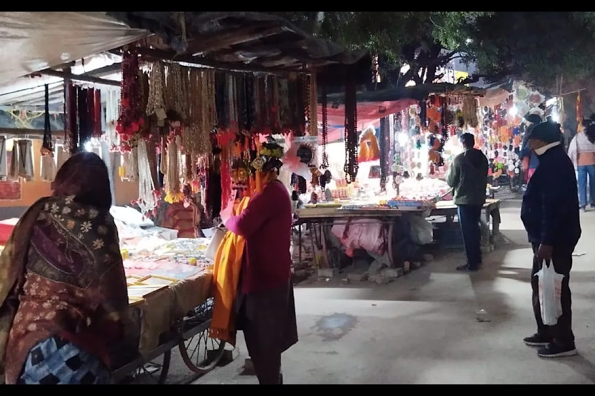 Shops at Sangham stocking puja materials, religious books ahead of Mahakumb