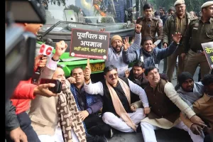 BJP protests outside Kejriwal’s residence over ‘Purvanchal voters’ comment