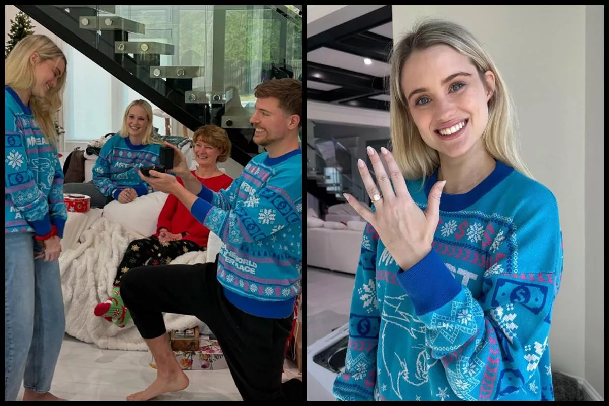 MrBeast engaged to Thea Booysen in surprise Christmas proposal!