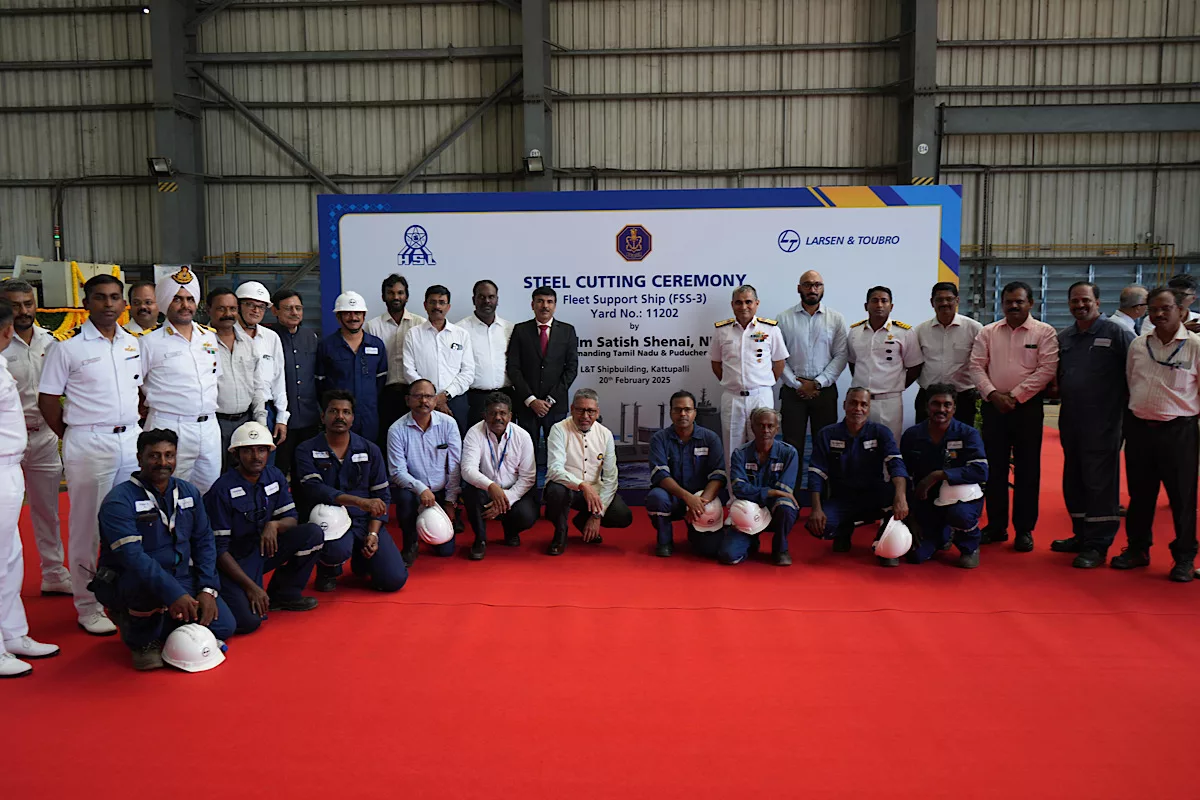 Steel Cutting Ceremony marks key milestone for Indian Navy’s Fleet Support Ships