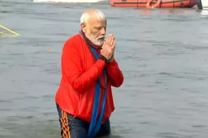 PM Modi takes holy dip at Triveni Sangam at Mahakumbh in Prayagraj