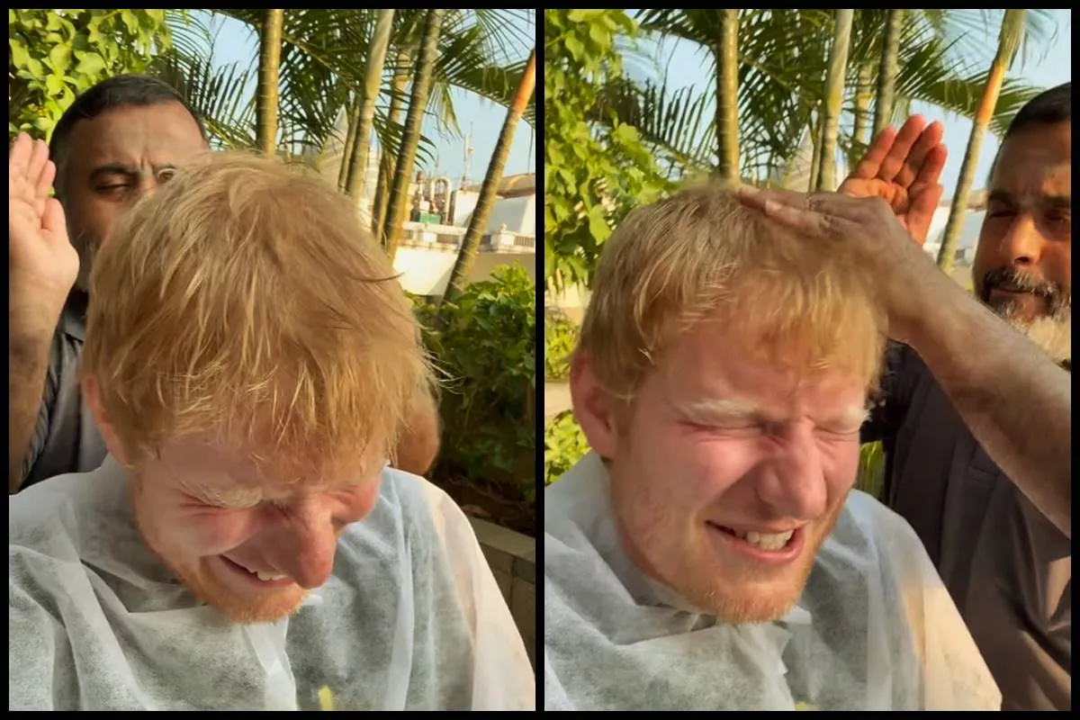 Ed Sheeran stunned by fierce Indian head massage!