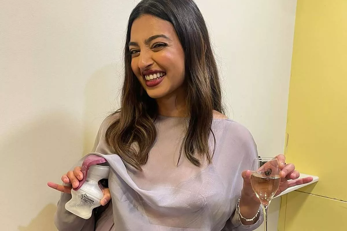 Radhika Apte balances breastfeeding and champagne at the BAFTAs