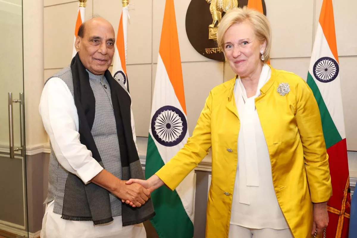 Rajnath Singh discusses possibility of defence engagements with Princess Astrid of Belgium