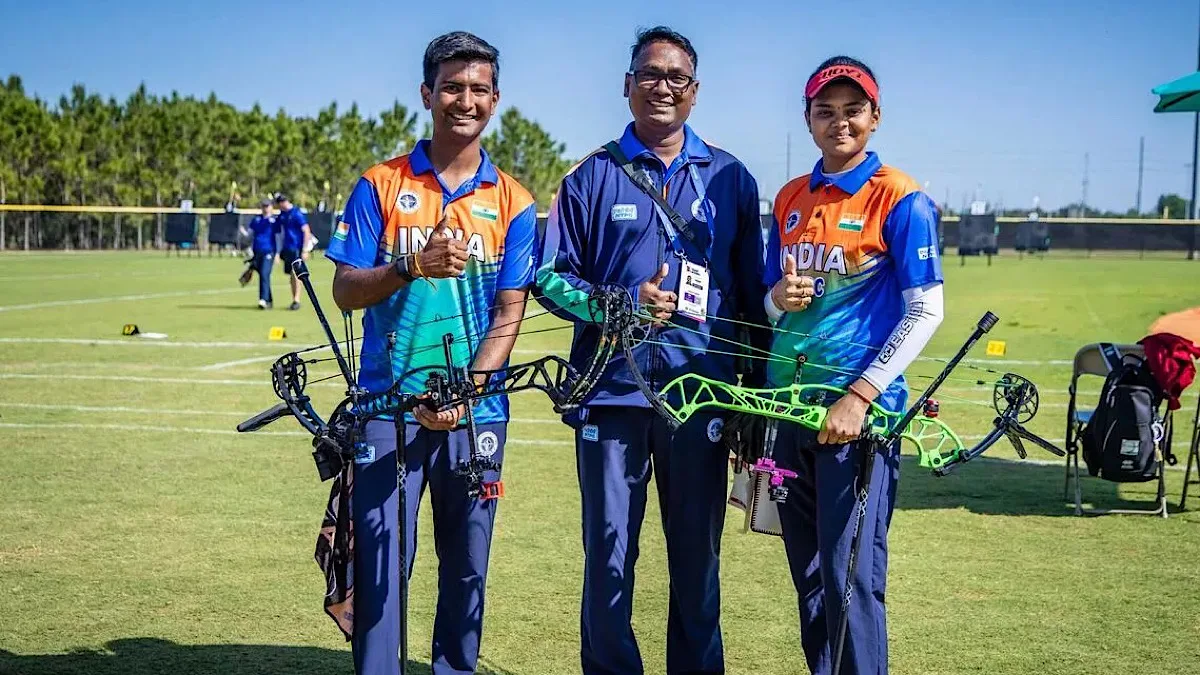 Jyothi Vennam/Rishabh Yadav pair bags Compound Mixed Team gold in Archery World Cup Stage 1 in USA