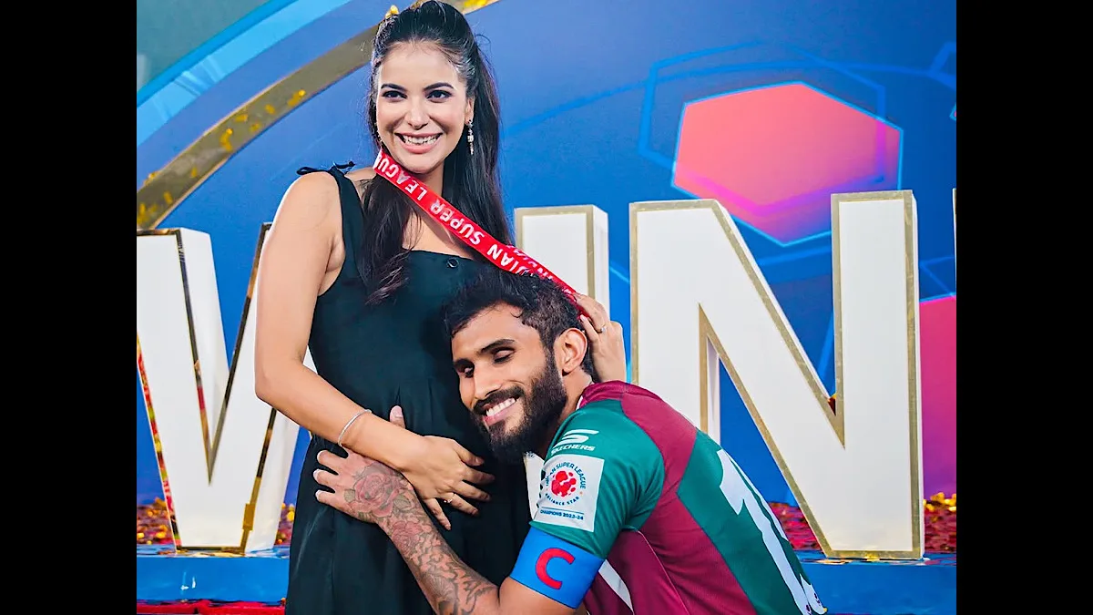 Mohun Bagan captain Subhasish and wife Kasturi reveal pregnancy after ISL triumph
