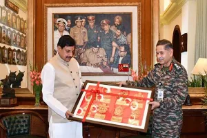 Army Chief meets MP CM Dr Yadav, his Deputy