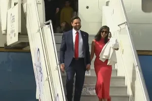 US Vice Prez JD Vance, family arrives in India for landmark visit